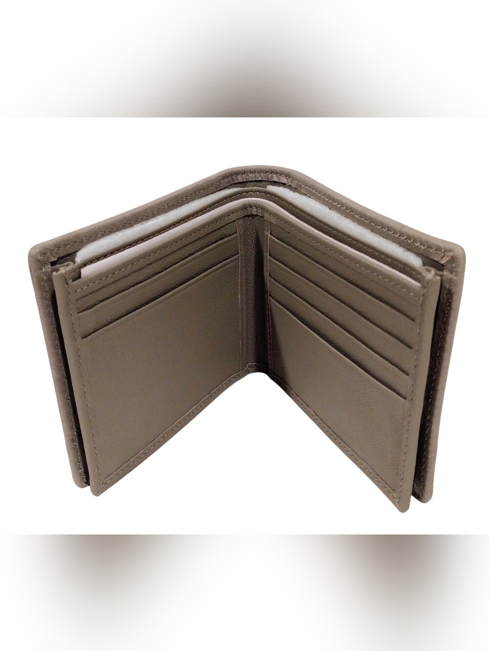 Genuine Gray Ostrich Leather Bifold Wallet - Real Exotic Skin - Picture 6 of 10